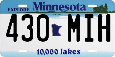MN license plate 430MIH