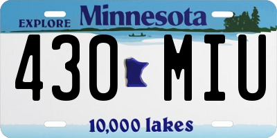 MN license plate 430MIU