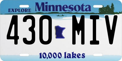 MN license plate 430MIV