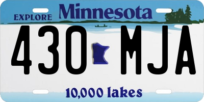MN license plate 430MJA