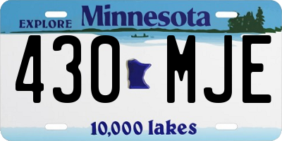 MN license plate 430MJE
