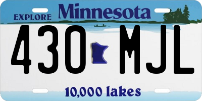 MN license plate 430MJL