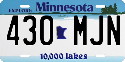 MN license plate 430MJN