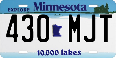 MN license plate 430MJT