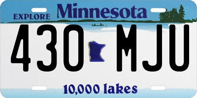 MN license plate 430MJU