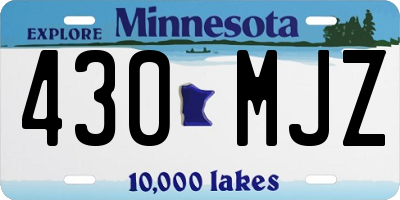 MN license plate 430MJZ