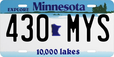 MN license plate 430MYS
