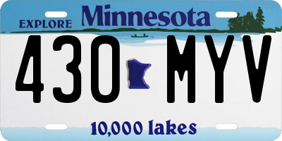 MN license plate 430MYV