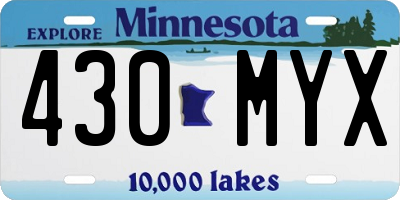MN license plate 430MYX