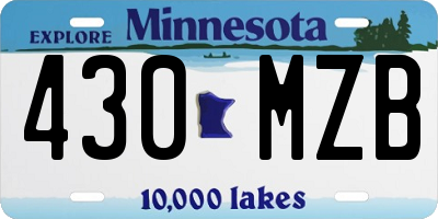 MN license plate 430MZB