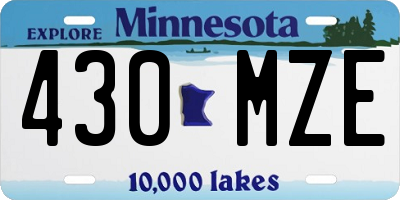MN license plate 430MZE