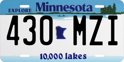 MN license plate 430MZI