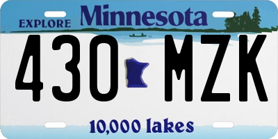 MN license plate 430MZK