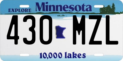 MN license plate 430MZL