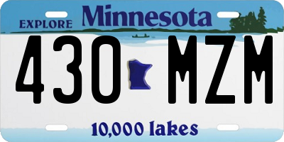 MN license plate 430MZM
