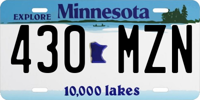 MN license plate 430MZN