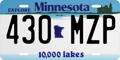 MN license plate 430MZP