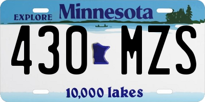 MN license plate 430MZS
