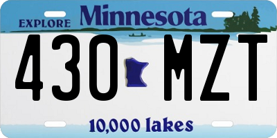 MN license plate 430MZT