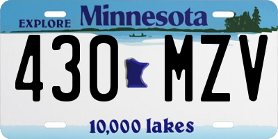 MN license plate 430MZV