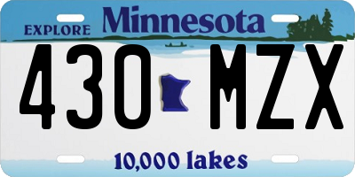 MN license plate 430MZX