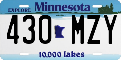 MN license plate 430MZY