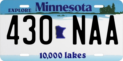 MN license plate 430NAA