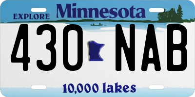 MN license plate 430NAB
