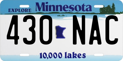 MN license plate 430NAC