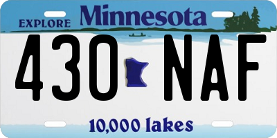 MN license plate 430NAF