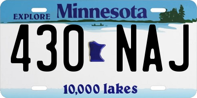 MN license plate 430NAJ