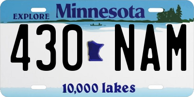 MN license plate 430NAM