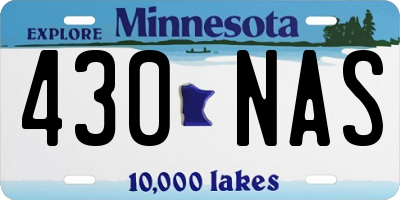 MN license plate 430NAS