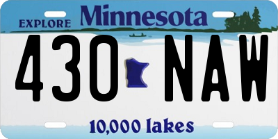 MN license plate 430NAW