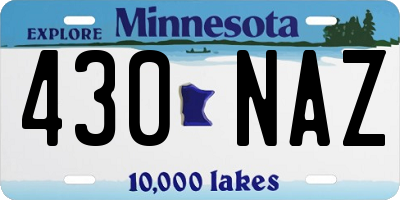 MN license plate 430NAZ