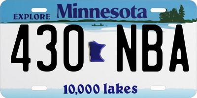 MN license plate 430NBA