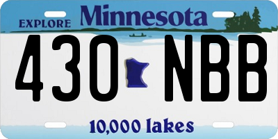 MN license plate 430NBB