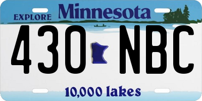 MN license plate 430NBC