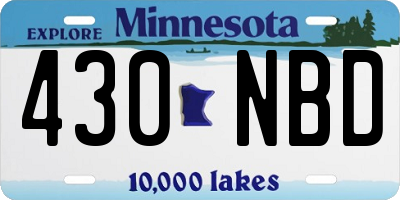 MN license plate 430NBD