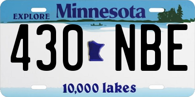 MN license plate 430NBE