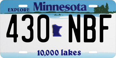MN license plate 430NBF