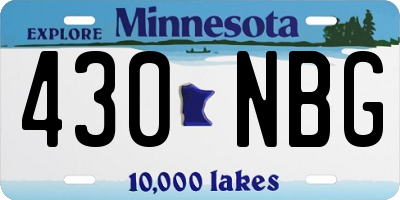 MN license plate 430NBG