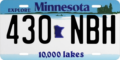MN license plate 430NBH
