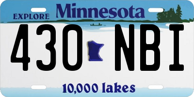 MN license plate 430NBI