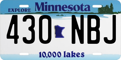 MN license plate 430NBJ