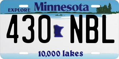MN license plate 430NBL