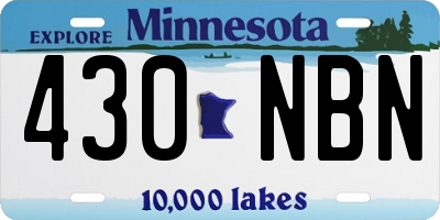 MN license plate 430NBN