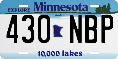 MN license plate 430NBP