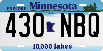 MN license plate 430NBQ