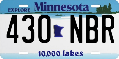 MN license plate 430NBR